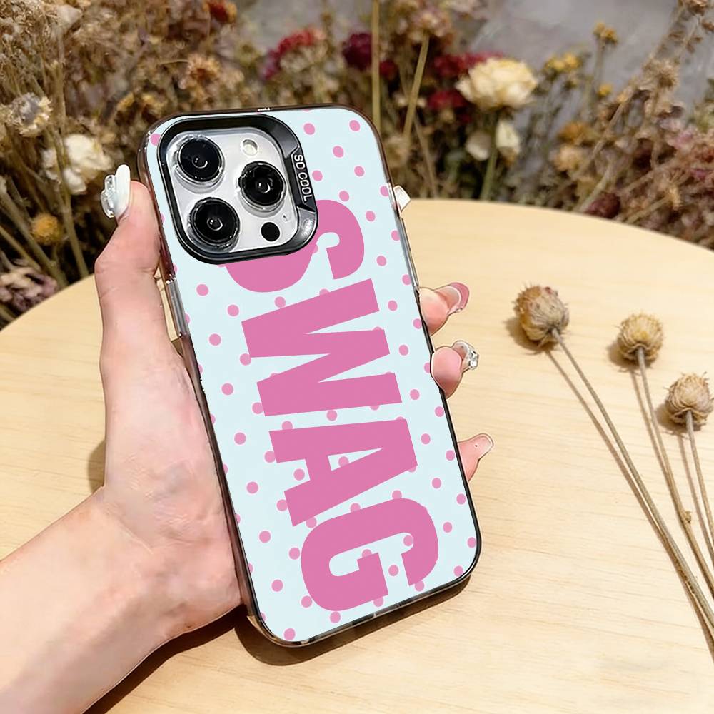 Роскошный чехол для телефона в стиле Y2K SWAG для iPhone 17,16,15,14,13,12,11 Plus,Pro Max,XS, Цветной серебристый чехол для телефона Funda Cover