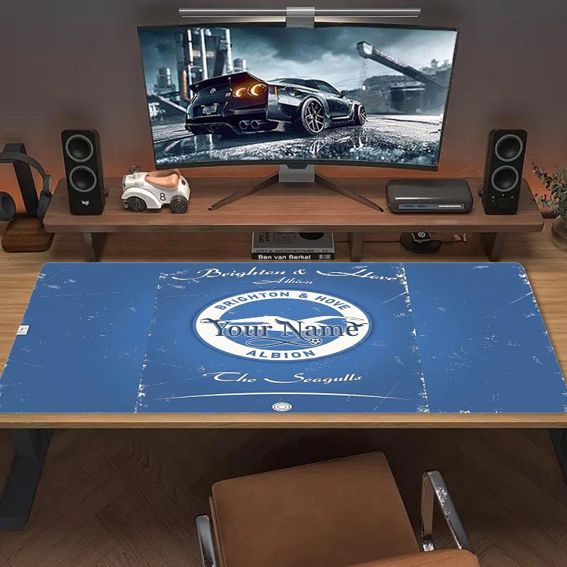 Brighton Hove Albion Custom Name Large Size Mouse Pad Large Gaming Table Cushion Non-slip Laptop Tablet Big Mousepad XXL Mat Mini PC Playmat With Lock