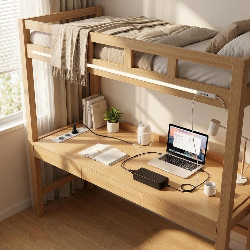Recessed Power Strip with 2 AC Outlets 2 USB Ports, Built-in Desktop Power Socket with Extension Cord for Desk Furniture