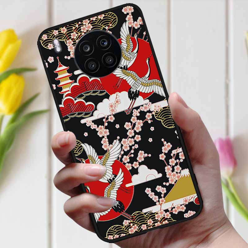 Чехол для Huawei Honor 50 Lite, чехол для телефона, мягкий силиконовый ТПУ задние чехлы для Huawei Nova 8i / Honor50 Lite, 3D тиснение, чехлы с цветами