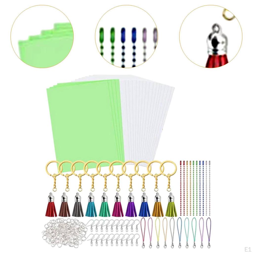 20Pcs Heat Shrinkable Sheet Materials,Heat Shrink Film Papers Kit,Art Crafts,Blank,Handcraft,Shrink