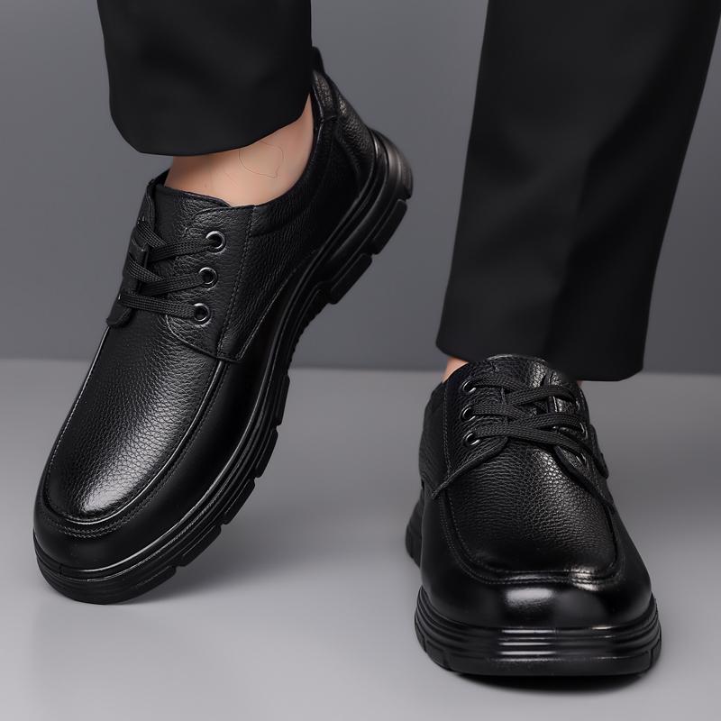 Fashion Leather Mens Oxfords Shoes Casual Wedding Dress Footwear 2025 New Men Walking Shoes Soft Flats Lace-up Formal Business Shoes