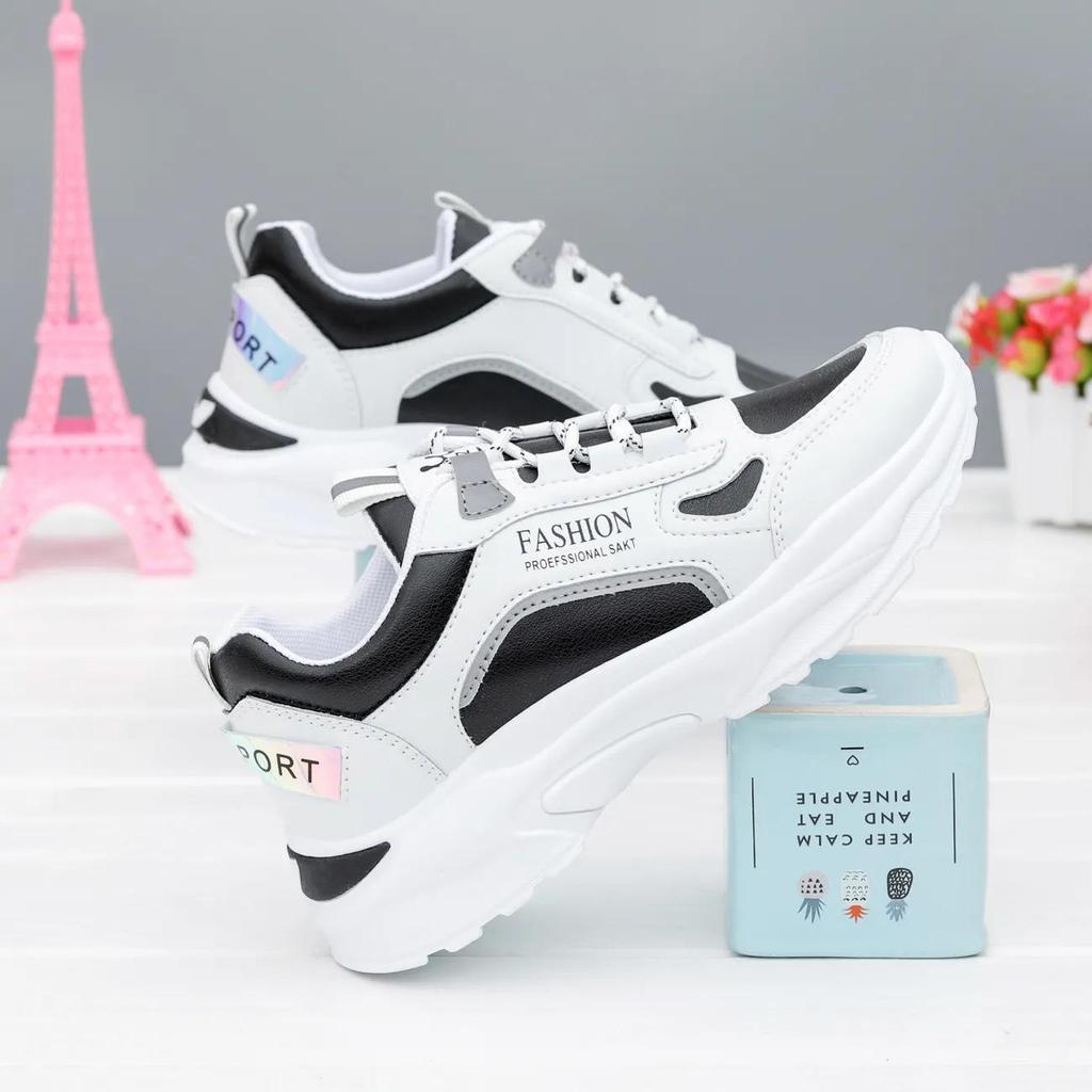 Женские весенние кожаные дышащие кроссовки 2025 года - Повседневные, Универсальные, Кроссовки на толстой подошве в стиле «папиных»