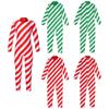 Kids Girls Boys Christmas Candy Cane Costume Long Sleeve Turtleneck Jumpsuit Dance Leotard