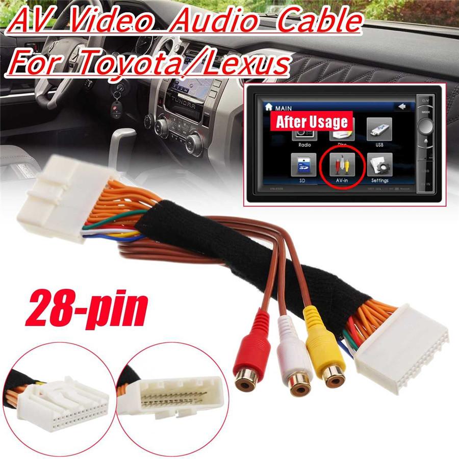 28 Pin AV Video Audio Cable For Toyota Lexus Tacoma 2 Entune Monitors Head Units