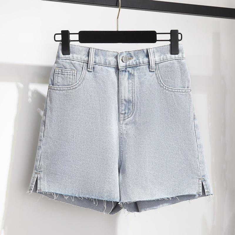 Plus Size Short Jeans for Women Summer Casual Loose Women's Clothing Denim Shorts Wide Leg Burrs Jean Shorts Pants