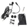 1.5m Double Lapel Lavalier Clip Microphone 3.5mm Plug for Computers Cameras Phones