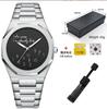 Men's alloy steel band watch men's fashionable and simple Arbor dial high-end alloy quartz watch