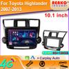 Android для Toyota Highlander 2007-2013 Головное устройство Мультимедиа Видеорегистратор 4G GPS Беспроводной Bluetooth Carplay Сенсорный Стерео Экран
