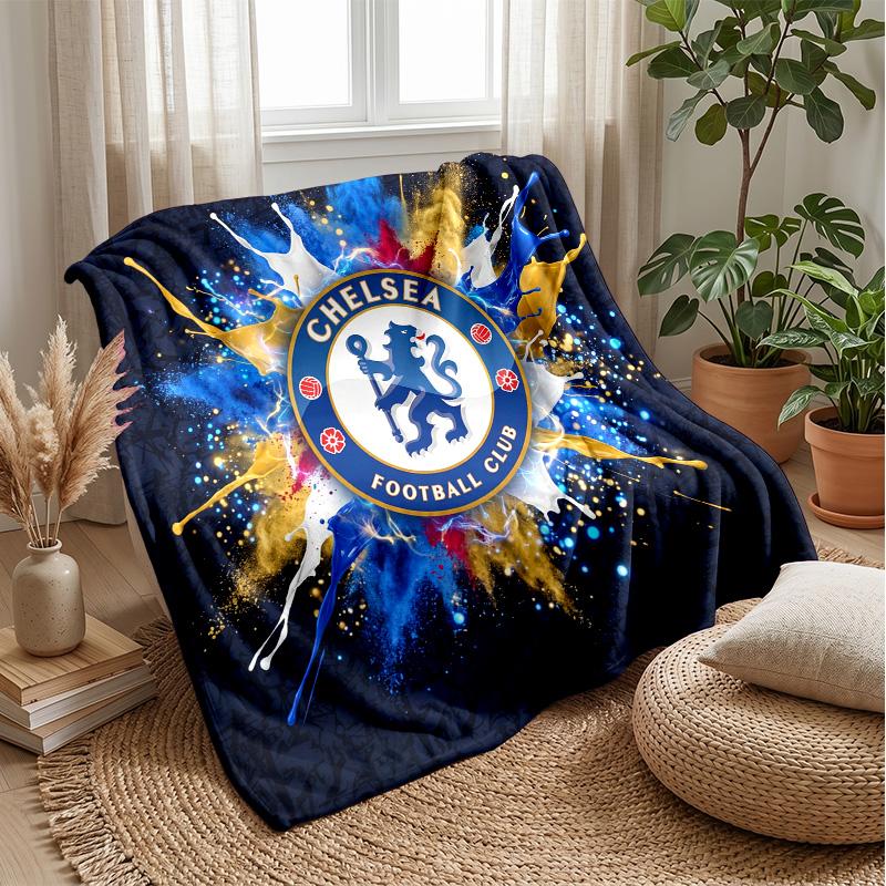 Chelsea FC Theme blanket Soft Flannel Blanket Plush Throw Blanket Cozy Sofa Bed Blanket for Home Decor