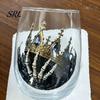 Artistic Beach House Kitchen Accessories Pirate Theme Stemless Wine Glass, 425ml Capacity, Marine Inspired Design Life Themed Gifts Borosilicate Glass