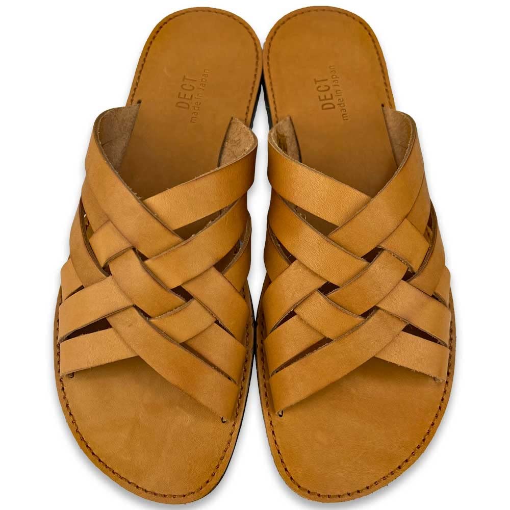 Сделано в натуральных легких [Dect] мужских сандалиях, кожа, Япония, кожа, коровья кожа, (Кэмел, LL)