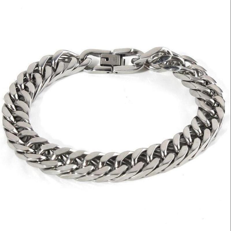 Мужской браслет с двойной пряжкой из европейской и американской титановой стали