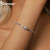 Bamoer 925 Sterling Silver Chic Moissanite Bracelet Retro Braided Silver Lab Diamond Chain Link Women Valentine's Day Jewelry