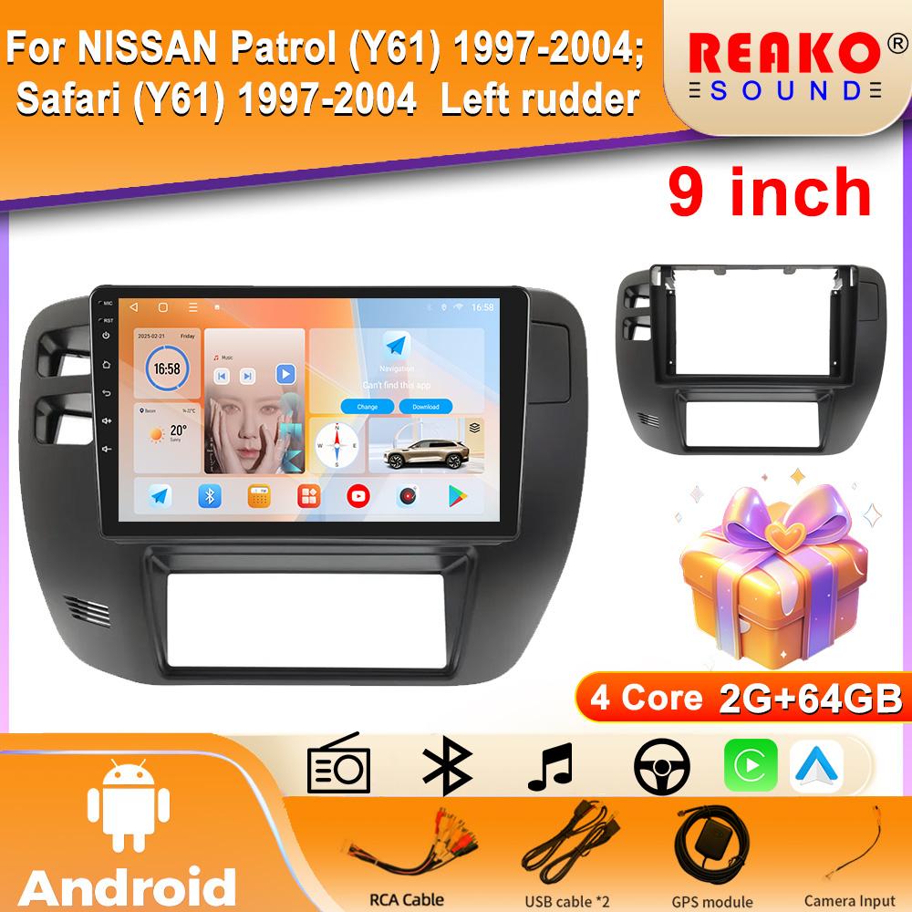 2 Din Android Car Radio Multimedia Player For Nissan Patrol 1997-2005 Stereo CarPlay Wireless Gps Tracker Head Unit