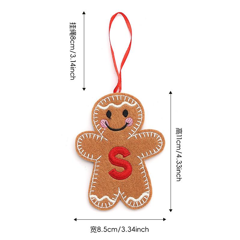 Пряничные человечки - Елочные игрушки для украшения елки с алфавитными буквами - Праздничные украшения для дома - Подарок