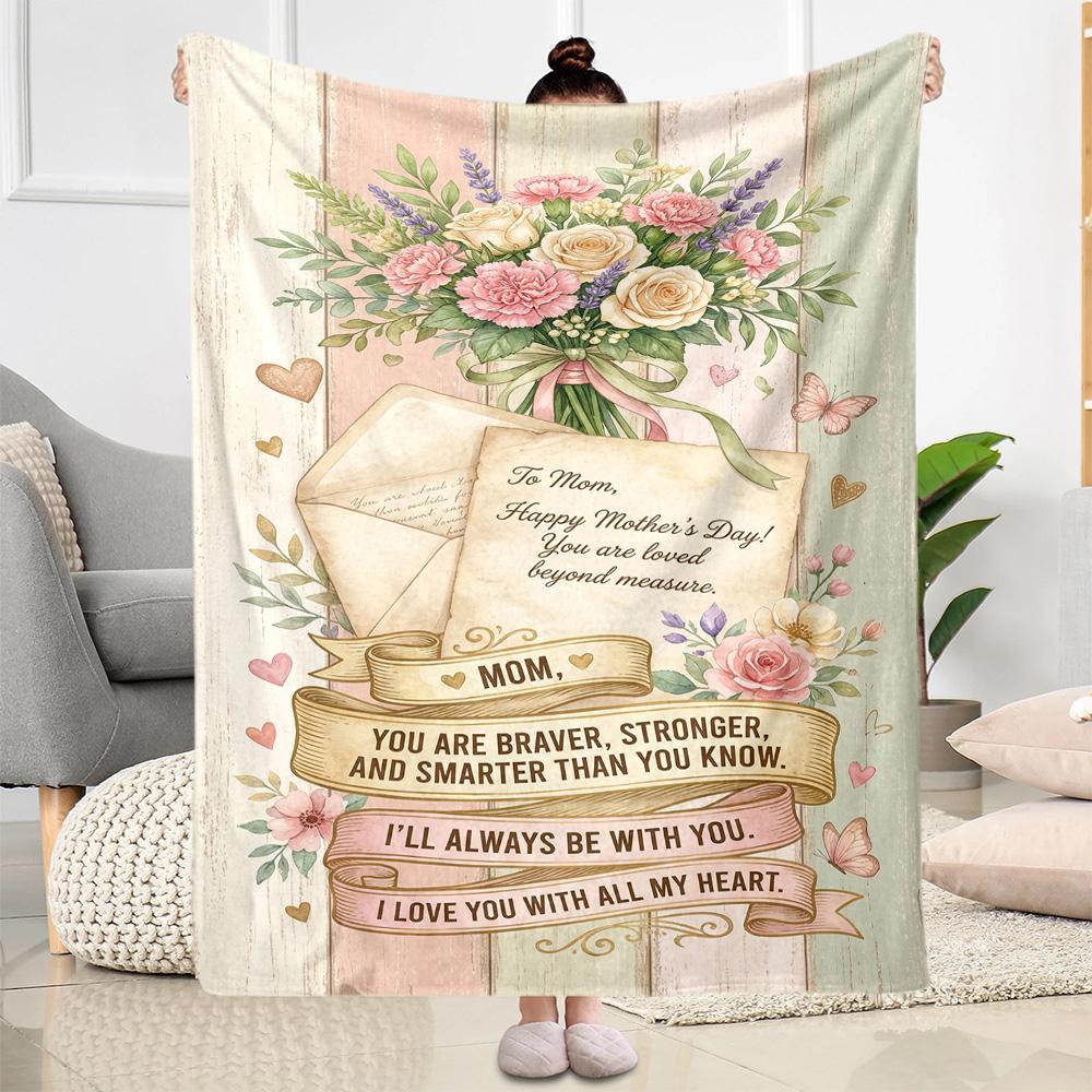Mother's Day Love Blanket Suitable for sofas,travel, living rooms also a good gift for friends and family Suitable for all seasons.