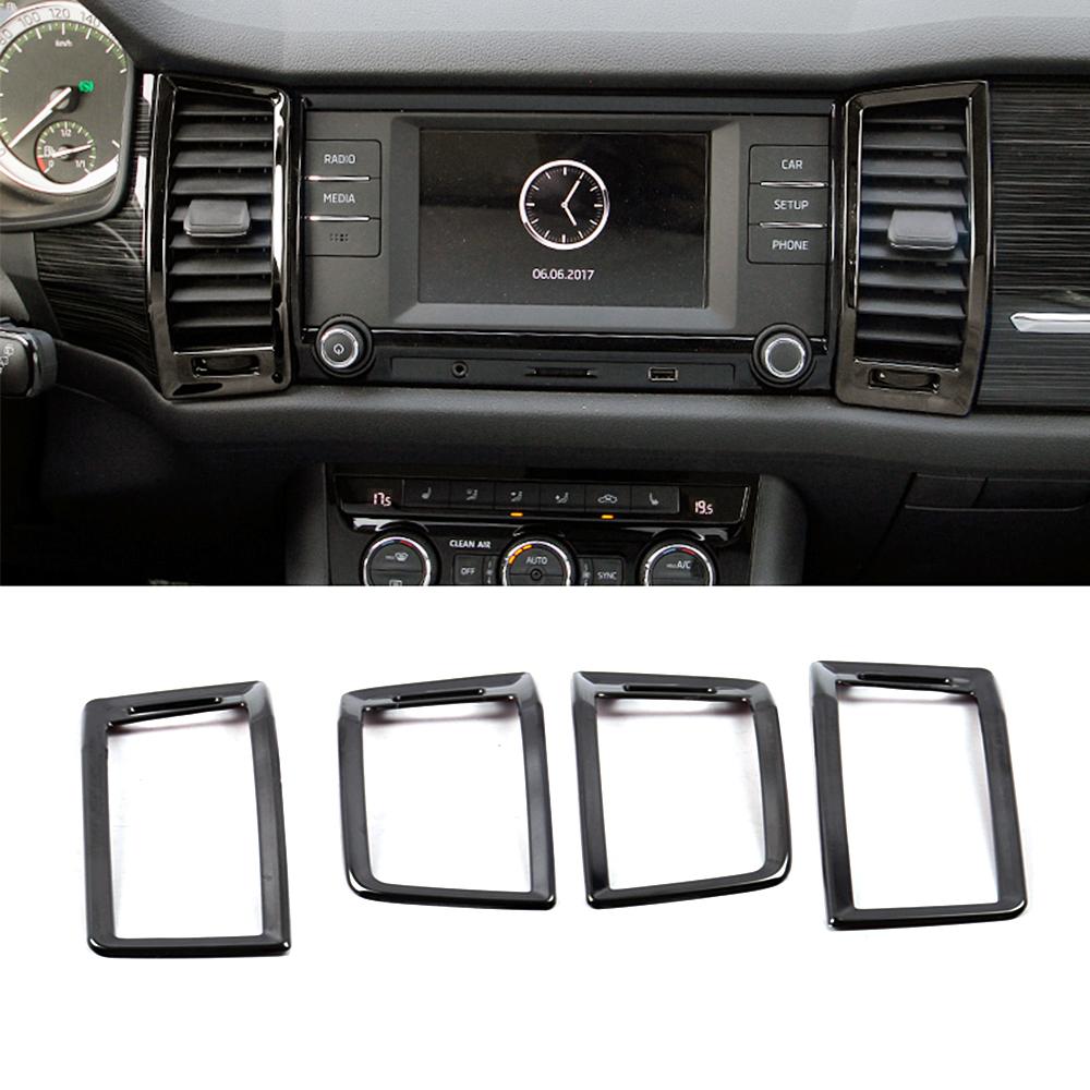 Для Skoda Kodiaq 2016-интерьер автомобиля, Регулировка сиденья, переключатель AC, вентиляционная розетка, рамка динамика, накладка, черная