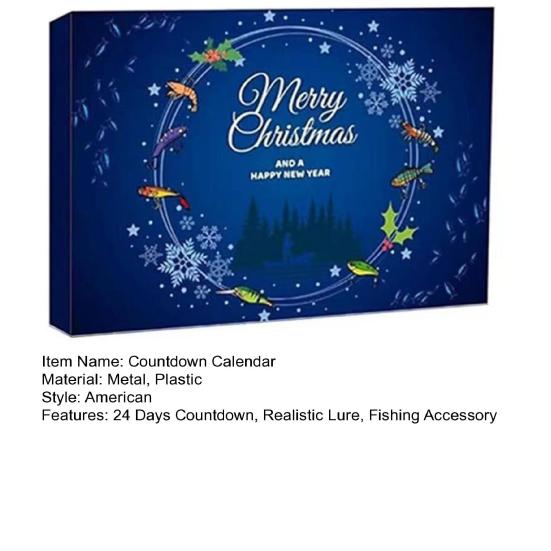 Рыболовные приманки Адвент-календарь 24-дневный календарь обратного отсчета до Рождества Рыболовные сюрпризы Адвент-календарь