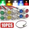 10PCS Car LED Indicator Lights Pilot Dashboard Super Bright Lamp Truck Boat 8mm DC 12V Driving Beam Bulb Exterior Parts
