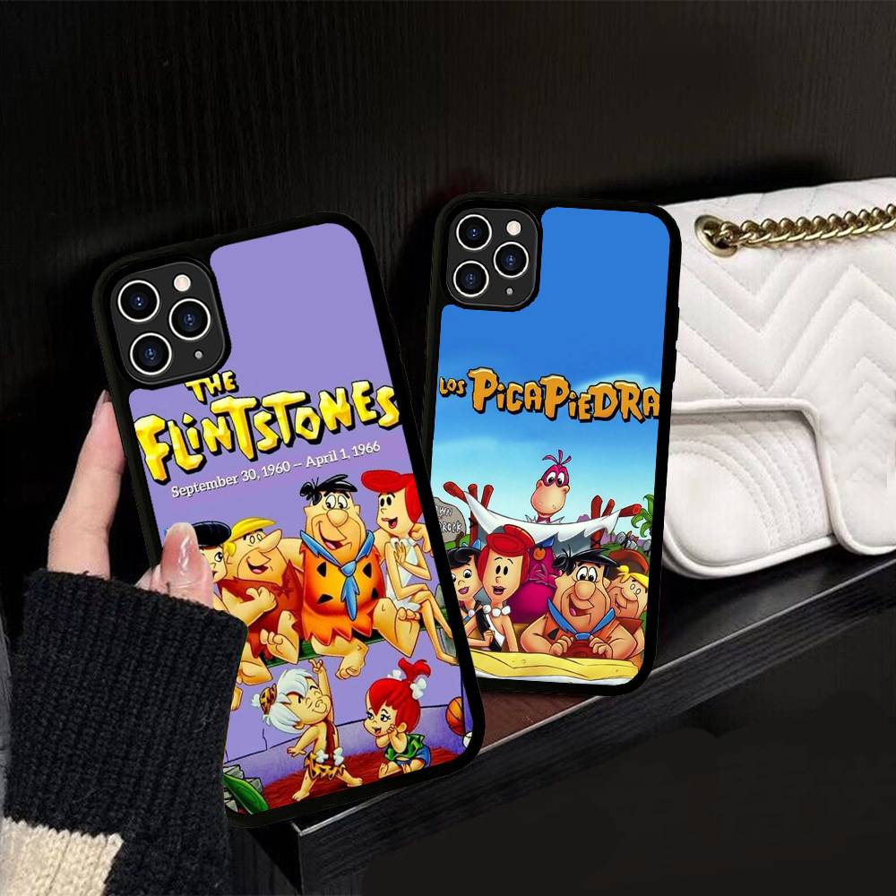 The Flintston es Cartoon Phone Case For Iphone 16 15 14 13 12 11 Pro Max Plus Shockproof TPU+PC Hard Case