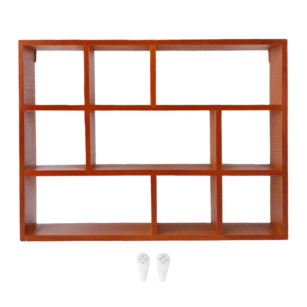 Полка-витрина Shadow Box, прочная, с высокой грузоподъемностью, 9 отделений, из массива дерева, настенная, подвесная