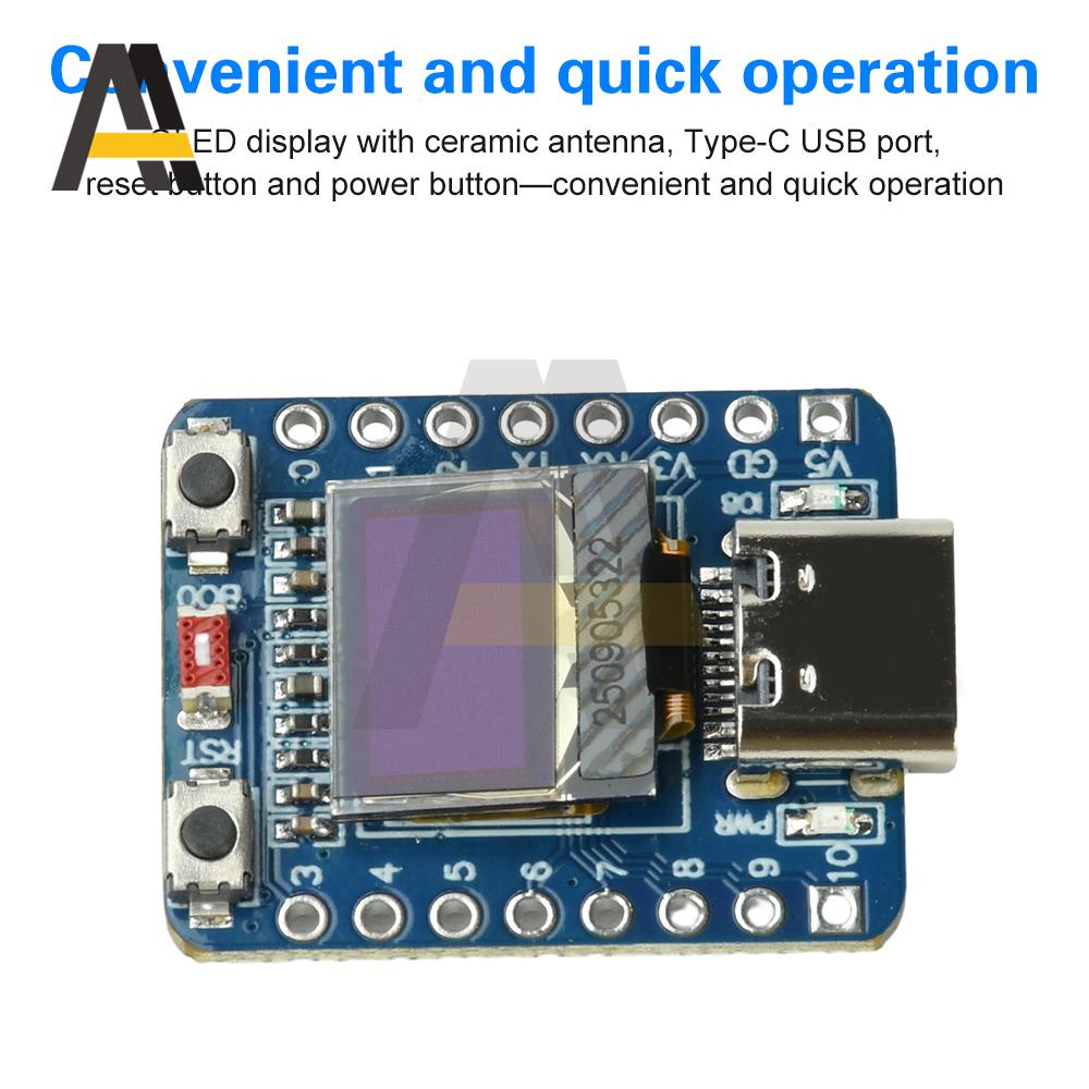 ESP32-C3 0,42-дюймовая OLED-плата разработки с белым светом, Wi-Fi, Bluetooth, керамическая антенна, Type-C, ESP32, для Arduino