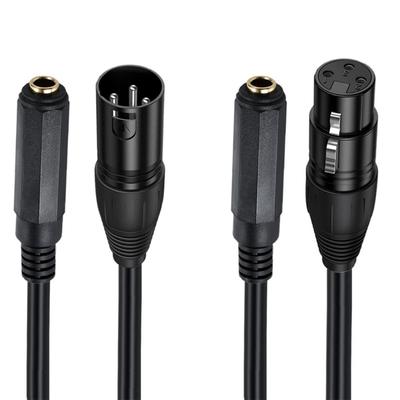 Кабель-адаптер 1/4 TS/TRS гнездо к XLR, кабель с аудиоразъемом XLR к 1/4 стерео балансный для микрофона, ПК, динамика