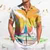 Men's Casual Short-sleeved Shirt Slim Fit Stylish Men's Hawaiian Print