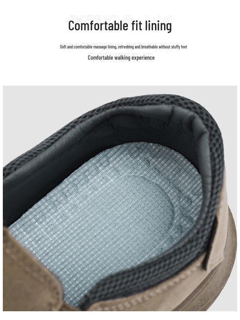 Мужские водонепроницаемые рабочие туфли в стиле ретро без застежек — нескользящие, износостойкие, с низким верхом для осени и зимы