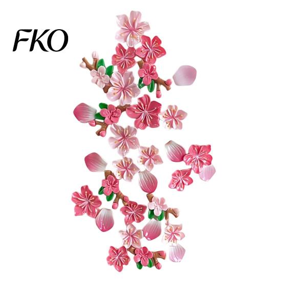 Decorative Car Decals Peach Blossom Sticker, Resin Flower Decal for Auto Motorcycle, Heat Resistant Sakura Sticker Waterproof Adhesive Bumper