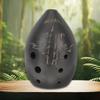 Black Clay Ocarina Flute 8 Hole Ancient Chinese Musical Instrument Handcrafted Perfect for Meditation and Tea Ceremony