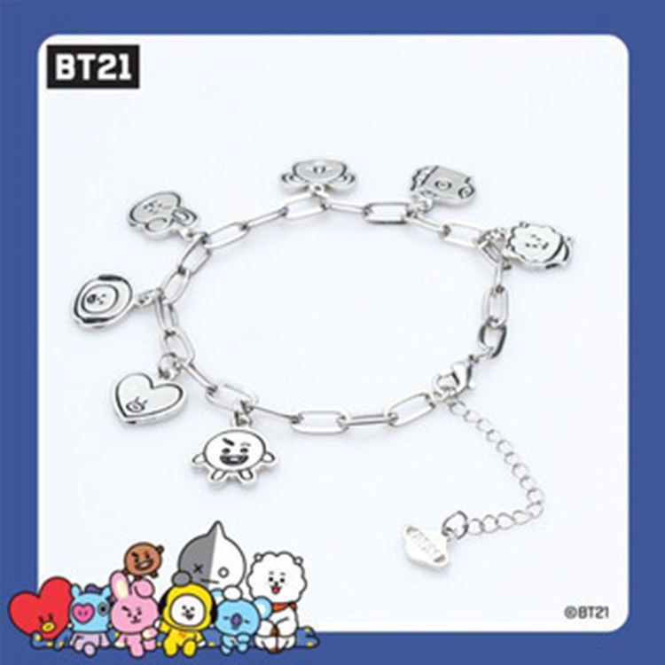 BT21 мультяшный милый браслет креативный Каваи унисекс парный matching металлический браслет аксессуар аниме товары поддержка подарок