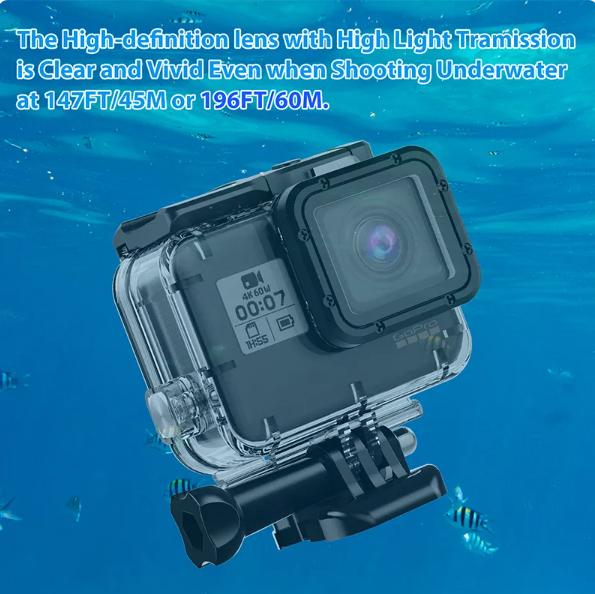 Водонепроницаемый чехол для GoPro Hero 9/10/11, 60М/197ФТ Бокс для дайвинга Подводный защитный чехол, Сменный корпус для дайвинга для GoPro 9 10 11 Аксессуары
