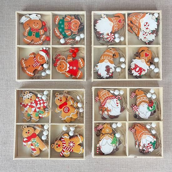 12 шт. рождественский пряничный знак из дерева рождественский имбирный человечек подвесное украшение рождественская елка подвеска для праздничного домашнего декора