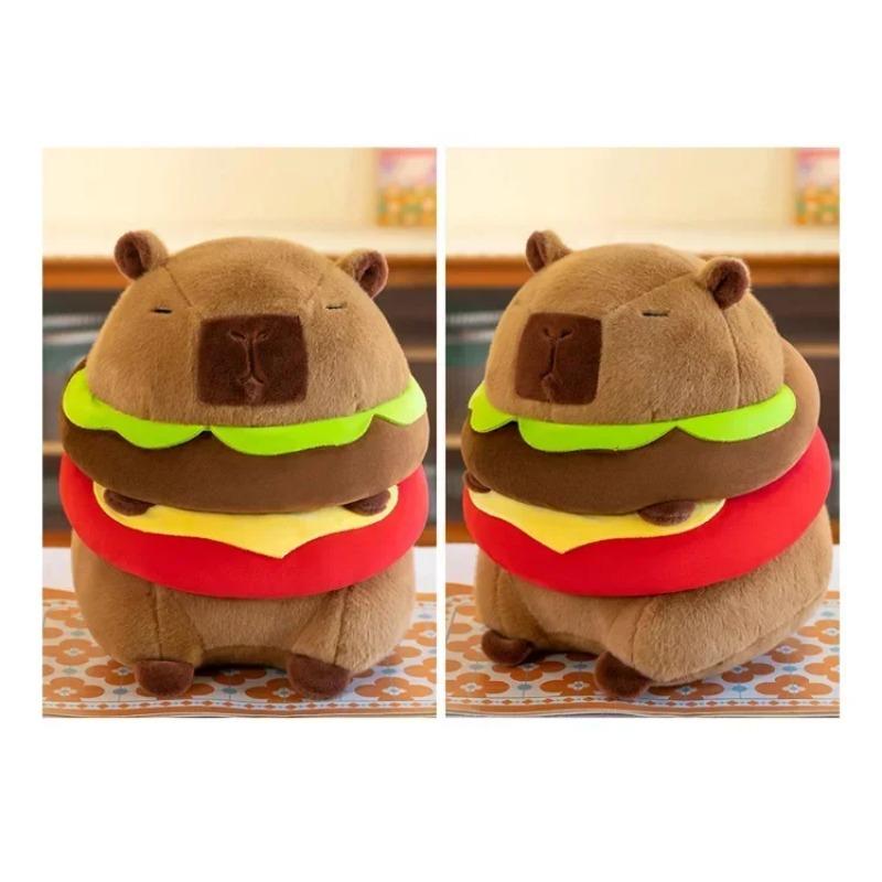 Новая милая плюшевая игрушка-гамбургер капибара, имитация животного, кукла, мягкая детская игрушка, подарок на день рождения, украшение комнаты Kawaii