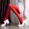Женские колготки, ультратонкие, прозрачные, красные, с сеткой, с высокой эластичностью, с высокой талией, противоскользящие, однотонные, для поездок на работу, свиданий, вечеринок, мини-юбка, подходящие колготки