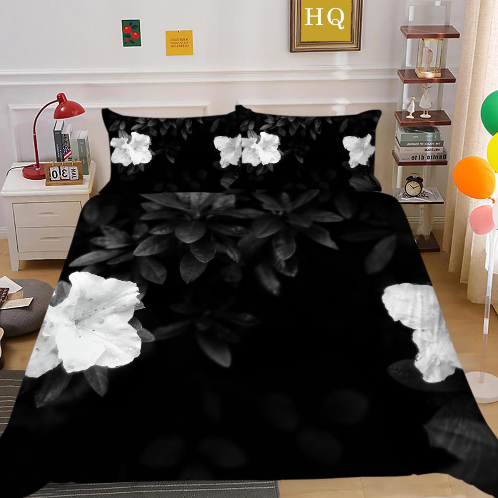 Комплект одеял с 3D принтом цветов, двойной размер, домашнее постельное белье из микрофибры, подростковая мода, высококачественный домашний текстиль