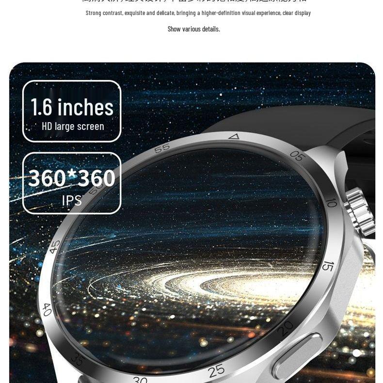 GT4pro+ Мужские водонепроницаемые смарт-часы с большим экраном и длительным временем работы от аккумулятора