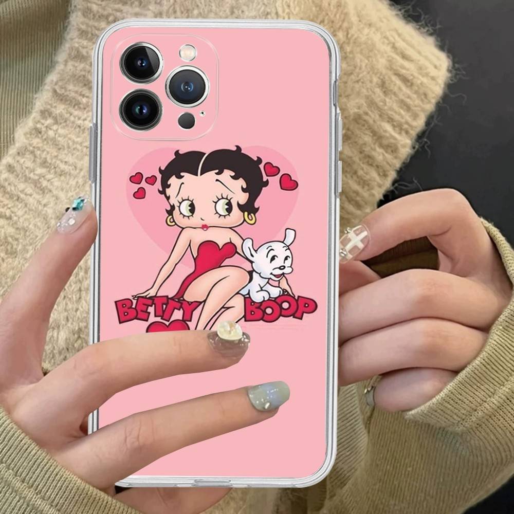 Анимация B-Бетти Буп Прозрачный ТПУ Чехол для Телефона Для IPhone 17 11 12 13 14 15 16 Pro Max 16 Plus Чехол