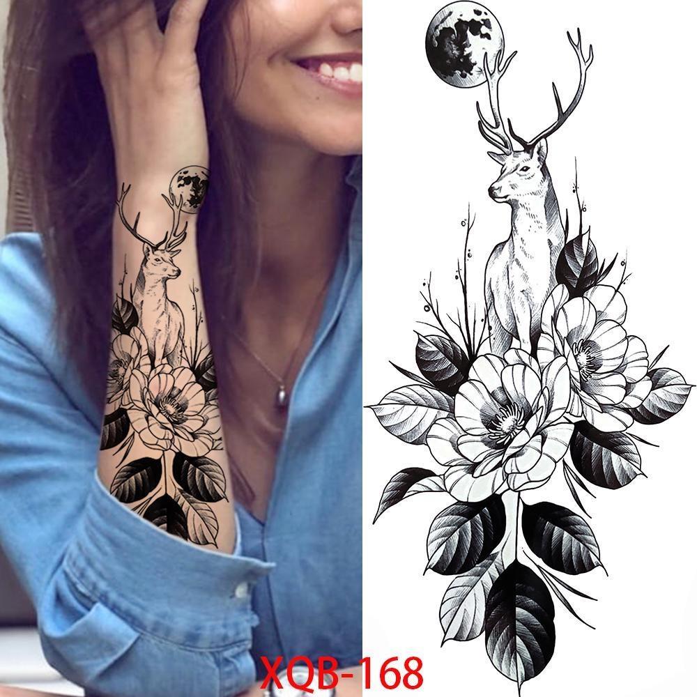 НОВЫЕ Татуировки Временные Водонепроницаемые Татуировки Наклейки Цветы Розы Татуировки Тела Искусство Руки Татуировки Волк Тигр Лев Грудь Татуировки Ноги Для Взрослых
