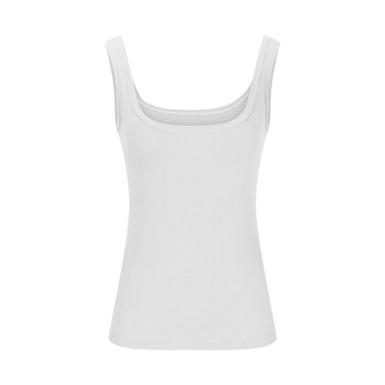 Женские топы с U-образным вырезом без рукавов, облегающие однотонные топы-майки в рубчик, эластичные, летние, повседневные, жилеты, рабочая одежда