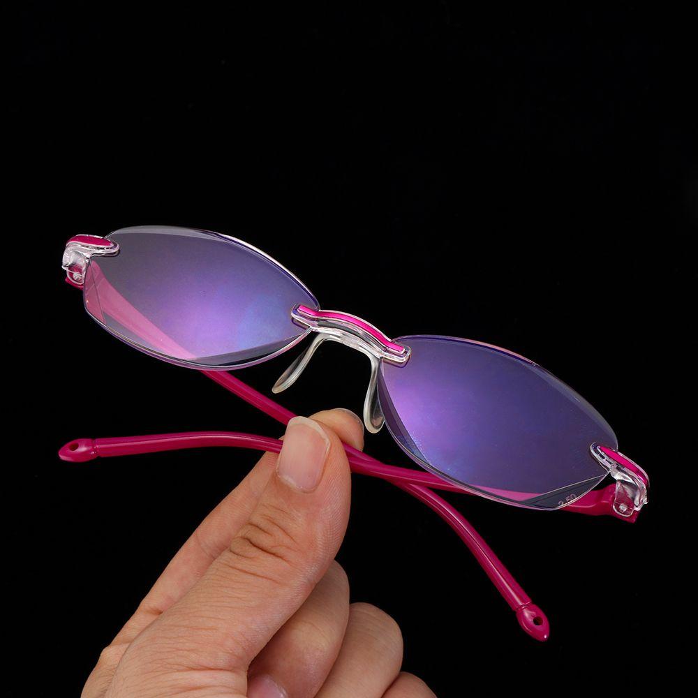 Readers Glasses Presbyopia Eyeglasses Rimless Reading Glasses Diamond Cutting Blue Light Blocking