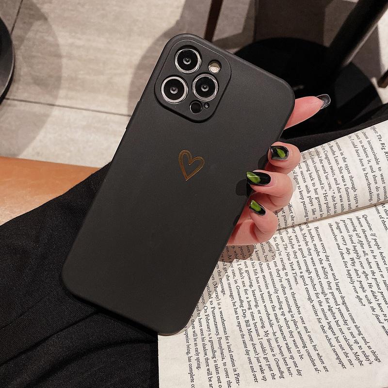 Candy Color Love Heart Case For iPhone 16 Pro Max 15 Pro 14 13 12 11 X XR XS Max 7 8 Plus Shockproof Silicone Phone Case