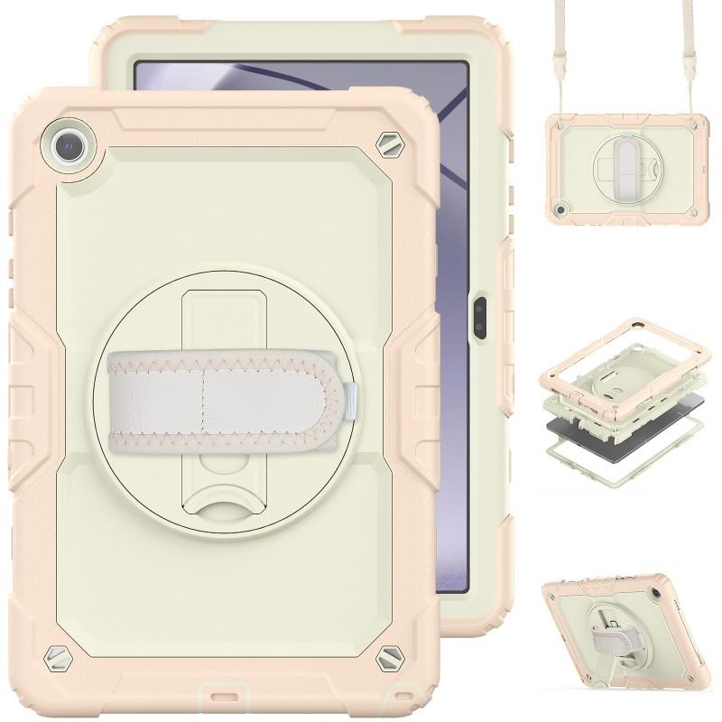 Rotating Kickstand Case Galaxy Tab A9 Plus 11 Inch X210 X216 X218 X215 With Detachable Strap TPU Silicone Hybrid Cover