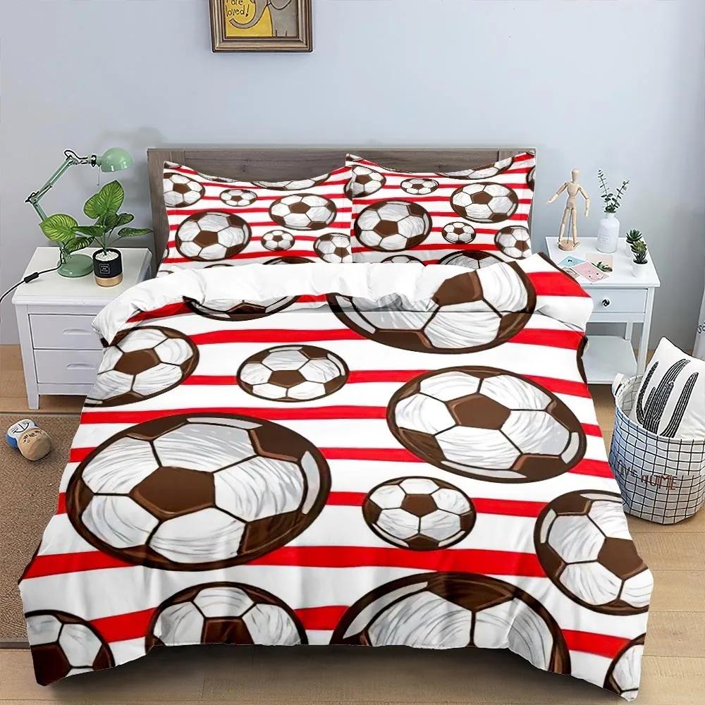 Cool Football Soccer 3D Bedding Set Duvet Cover Pillowcases Comforter Bed Linen Room Decor For Boys Gift Twin Queen King Size