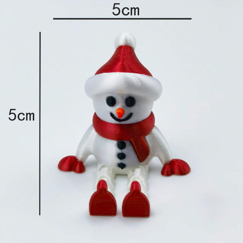 3D-печатные рождественские украшения Милые фигурки животных Снеговик Олень Кошка Для декора дома, офиса, стола, полки Идея подарка на Новый год
