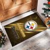 Pittsburgh Steelers Crystal Velvet Rug, Custom Name Text Personalized Non‑Slip Floor Mat for Home Decor Gift
