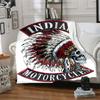 Indian Motorcycle Flannel Blanket Soft All-Season Throw, Design for Camping, Car Travel, Hiking Sofa, Bed, Office Perfect Gift for Parties