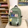 Student School Bag Girls Large Capacity Lightweight Nylon Backpack Multifunctional Solid Color Backpack